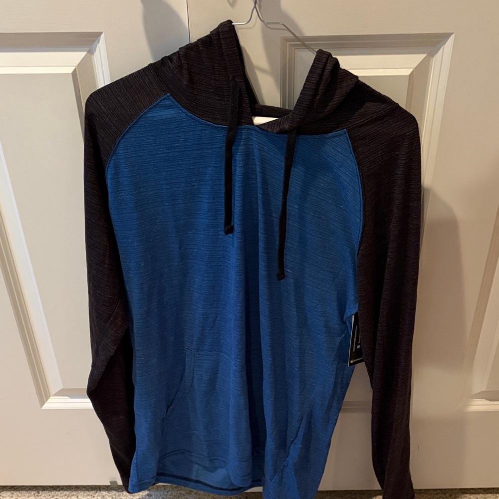 Burnside Blue and Black Men's Performance Hoodie